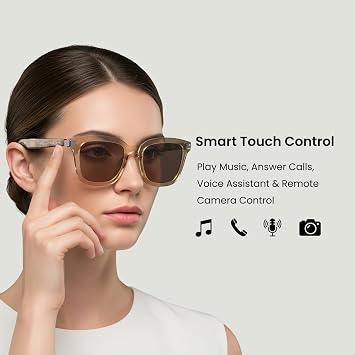 DPVR G2 Smart Glasses Bluetooth Sunglasses with Speakers Touch Control Bluetooth Glasses for Men & Women, UV400, IPX4