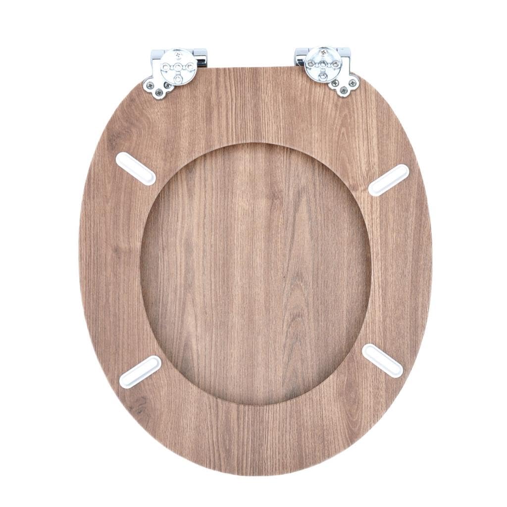MDF-Toilettensitz mit Soft-Close-Mechanismus, O-förmiger Toilettensitz mit verstellbaren Scharnieren aus Zinklegierung Verhindert Rostbildung, 180kg Tragkraft Ergonomisches Design