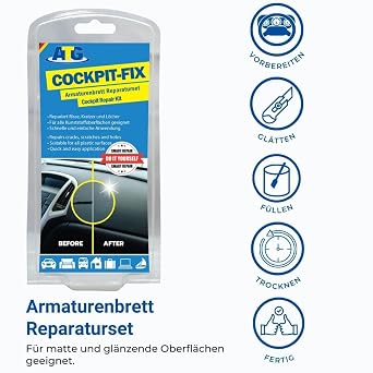 ATG Car Dashboard Repair Kit Dashboard Repair for Cracks & Breaks Leather & Vinyl Repair Epoxy Glue Set - Leather & Vinyl