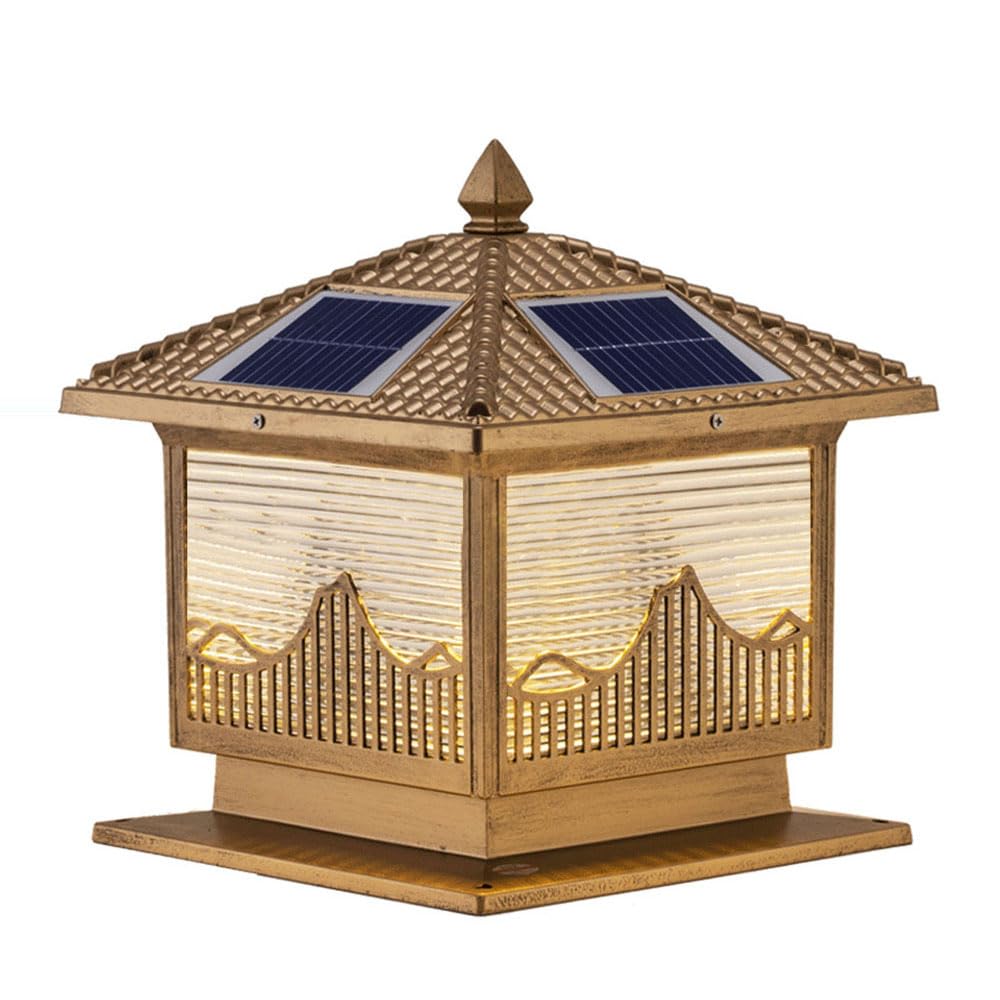 Wodoodporna Lampa Solarna IP54, Zewnętrzna, Słoneczna, Słupek Oświetleniowy, Dekoracja Ogrodzenia Domu, Kwadratowa Lampa Ścienna, Kolumna Reflektora, Lampa Na Taras, Patio, Ogród, Podjazd KNBVFHG