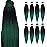 Pre-Stretched Braiding Hair Extensions Ombre Black to Green - 20 inch 8 Packs Synthetic Crochet Braids, Hot Water Setting Professional Soft Yaki Texture (20inch,1B/Green)