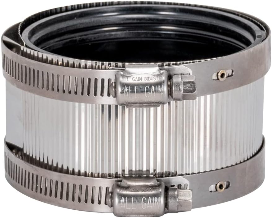 Eastman 3 Inch No-Hub Coupling with Stainless Steel Clamps, 43405