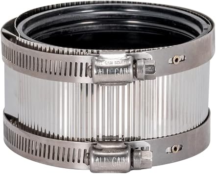 Eastman 3 Inch No-Hub Coupling with Stainless Steel Clamps, 43405