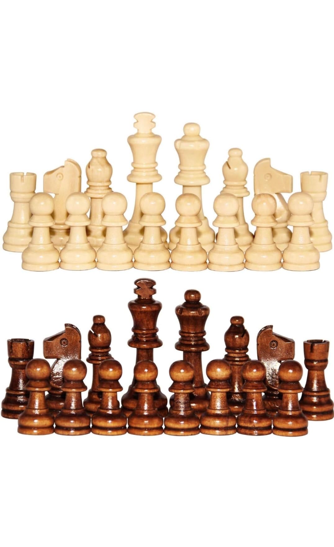 CRAZX Wooden Chess Pieces, Tournament Wood Chessmen Pieces Only (7 cm King Figures) Chess Game Pawns Figurine Pieces, Color May Vary (SSTP) - B for 4 Years and up