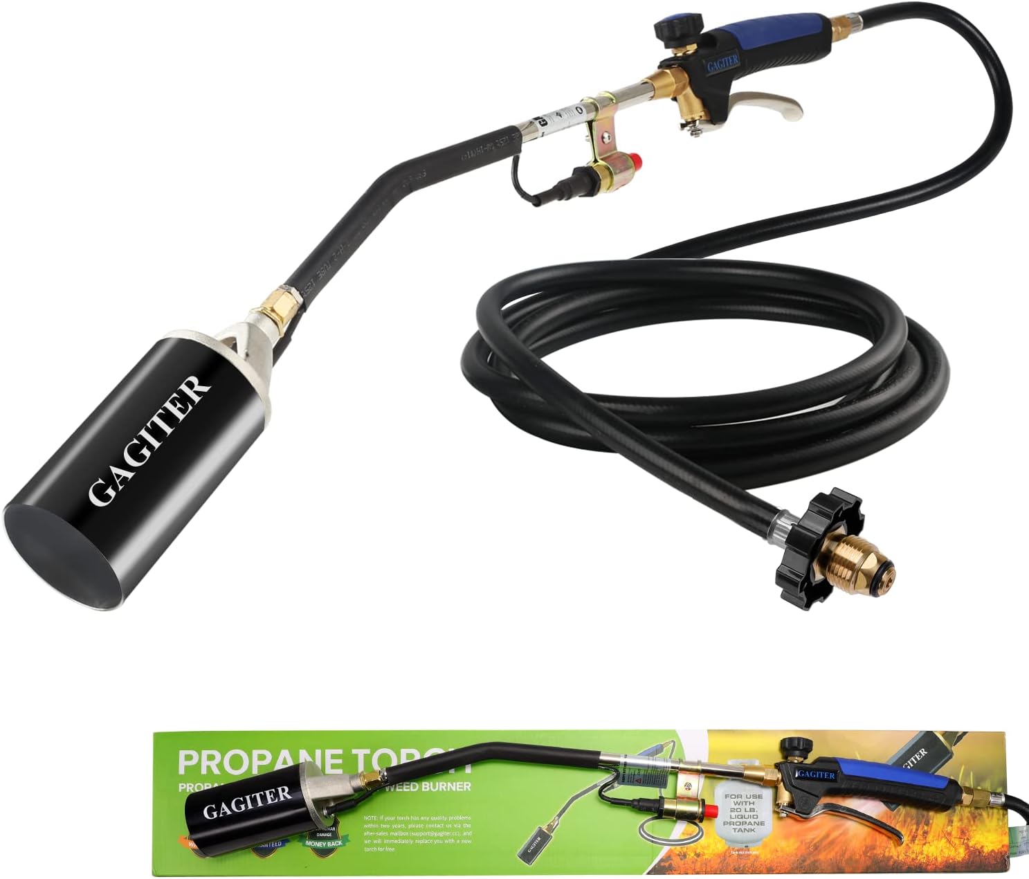 CAMPFIRE Propane Torch Weed Burner with Integrated, With 9.