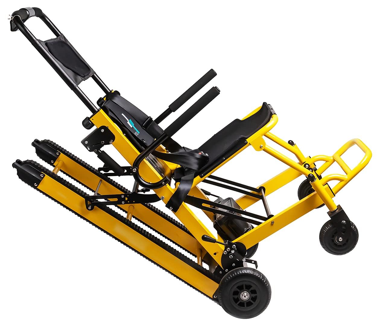 Stair Climbing (Yellow) Wheelchair/Comes with Telescopic Lifter Mechanism/Light weight Transporter Wheelchair Comes with Safety Belt, Flip Up, Armrest for Elderly and Physically Challenged People-image-34