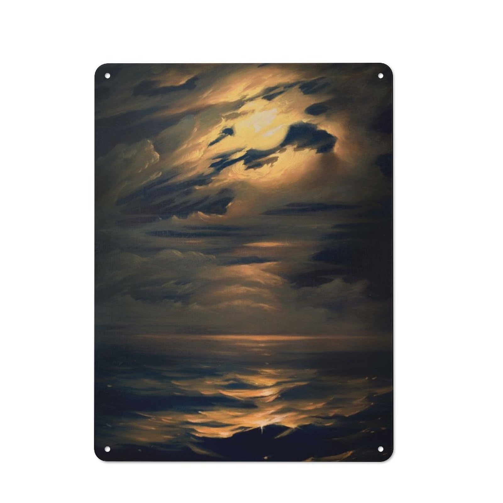 Junmoney Moon Rise Vintage Tin Sign 40X30cm With For Man Cave Or Games Room, For Games Room Collectors