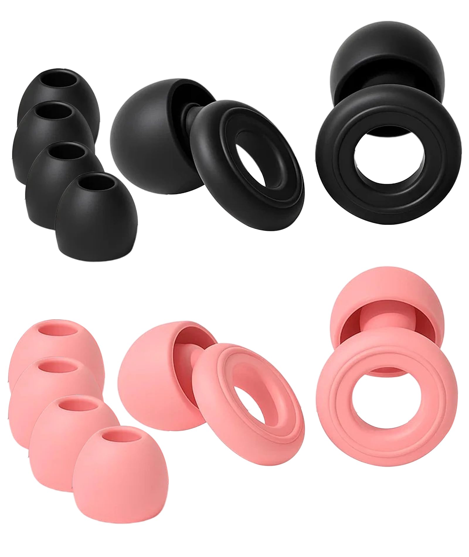 Ear Plugs for Noise Cancellation, Loop Ear Plugs for Sleeping and Travel, Soft Silicone Earplugs for Noise Cancelling, 2 Pairs-image-5
