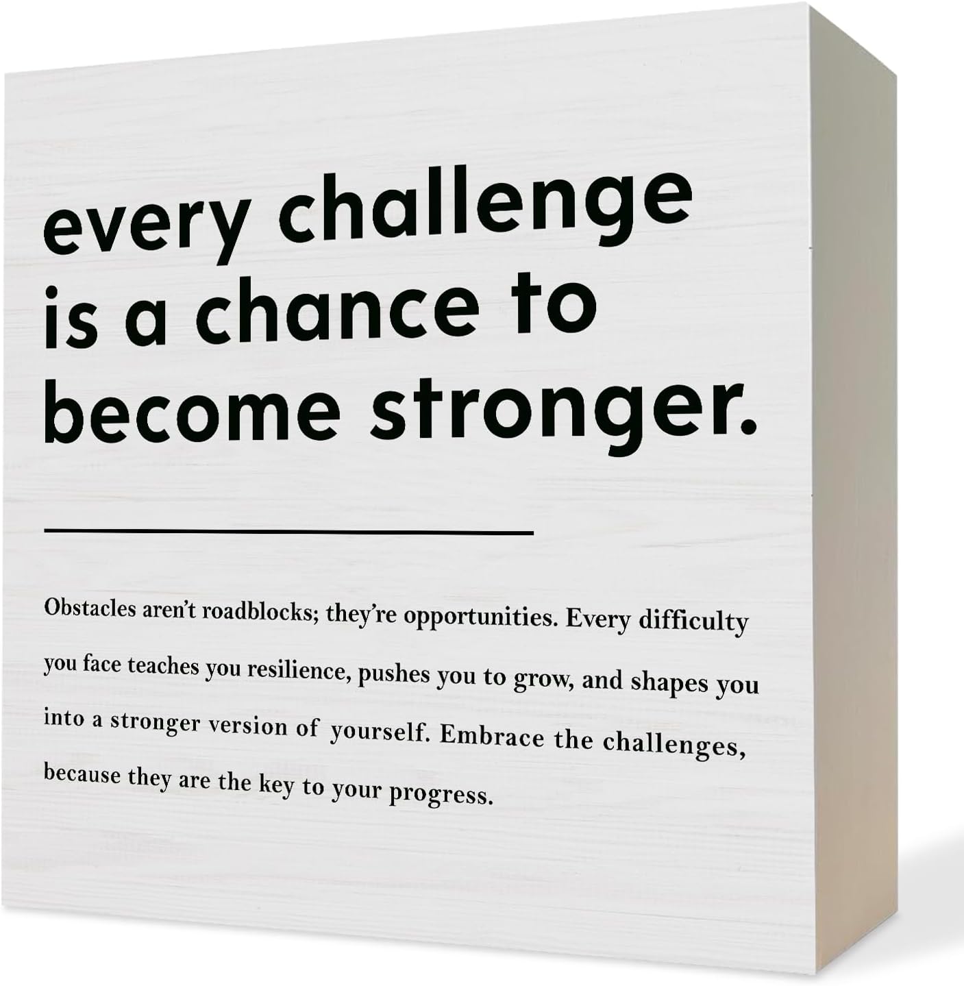 Mental Health Inspirational Quotes Wooden Box Sign, Inspirational Quotes Desk Decor, Positive Wood Block Plaque Signs for Home Office Desk Table Shelf Decor, 5x5 Inch