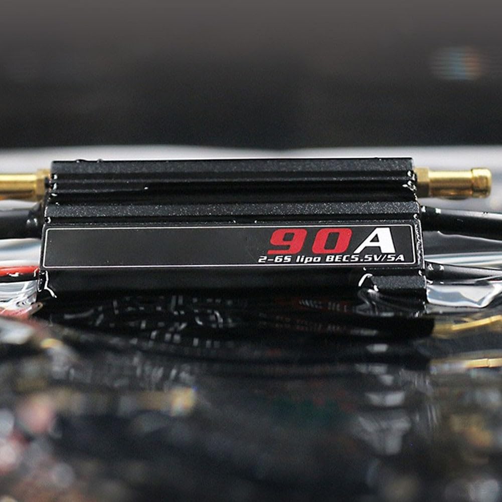 Bezszczotkowy regulator ESC do modeli statków RC 2-6S LiPo z 5,5 V/5 A BEC, wodoszczelny, regulowany, zabezpieczenie przed przegrzaniem, karta programowania