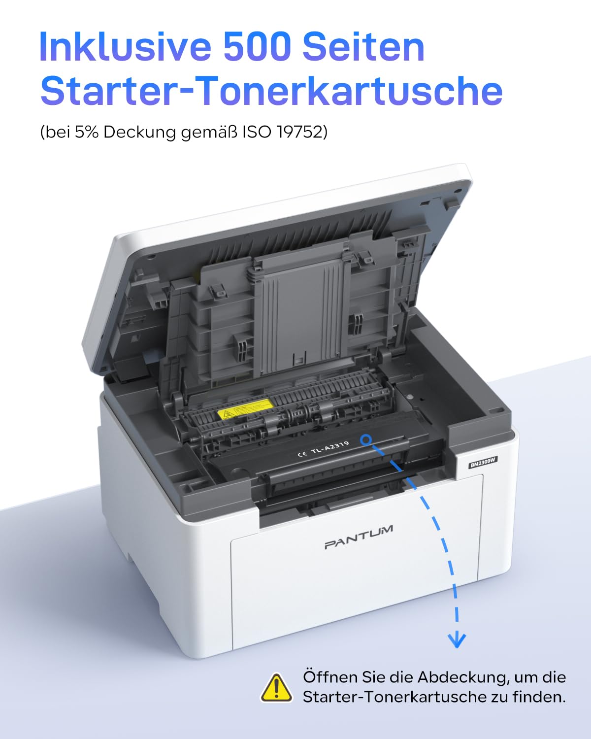 PANTUM BM2309W laserdrucker Multifunktionsgerät, Drucker Scanner Kopierer 3in1, Schwarz Weiss, WLAN Drucker, Airprint, A4, 1200 x 600 DPI, 20 Seiten pro Minute