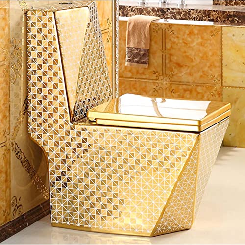 Inodoro dorado Dntum de una pieza con doble descarga, diseño cómodo y duradero. miniatura 2