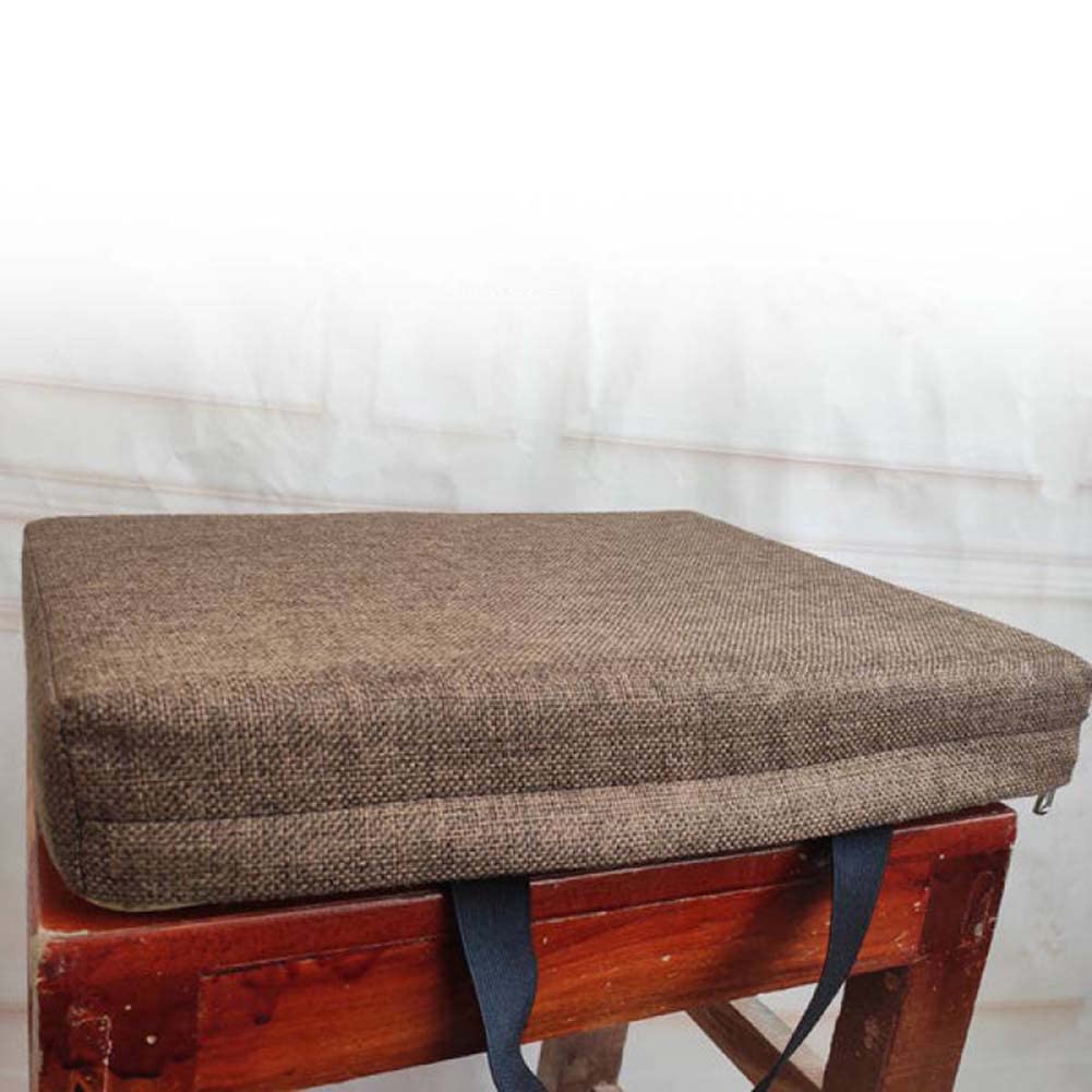Rectangle Wooden Chair Cushion Memory Foam Pads,Indoor Outdoor Seat Cushion Student Seat Pad with Non Slip Buckle,Comfortable Salon Bar Stool Cushion