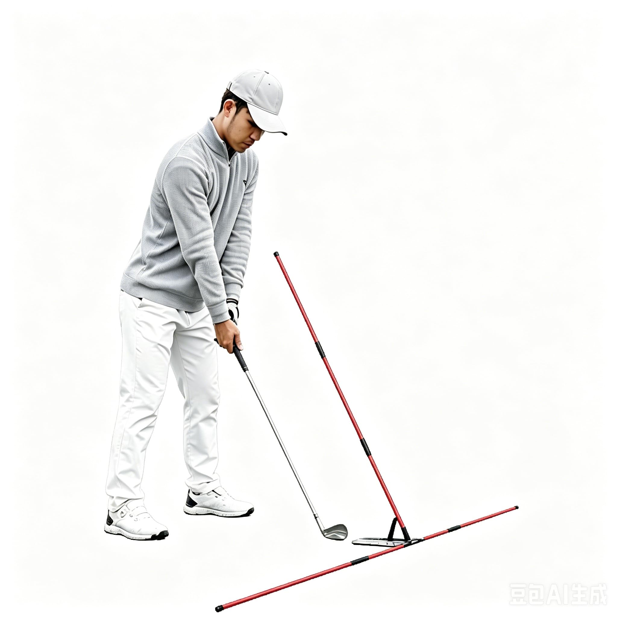 Golf Trainingshilfen Alignment Sticks Set, Verstellbarer Golf Schwungtrainer mit ABS Winkelplatte Glasfaserstäben, Profi Golfzubehör zur Haltungskorrektur für Zuhause Range, Golfzubehör Set