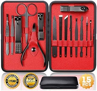Nail Clippers Sets High Precisio Stainless Steel Nail Cutter Pedicure Kit Nail File Sharp Nail Scissors and Clipper Manicure Pedicure Kit Fingernails & Toenails with Portable stylish case (Red)