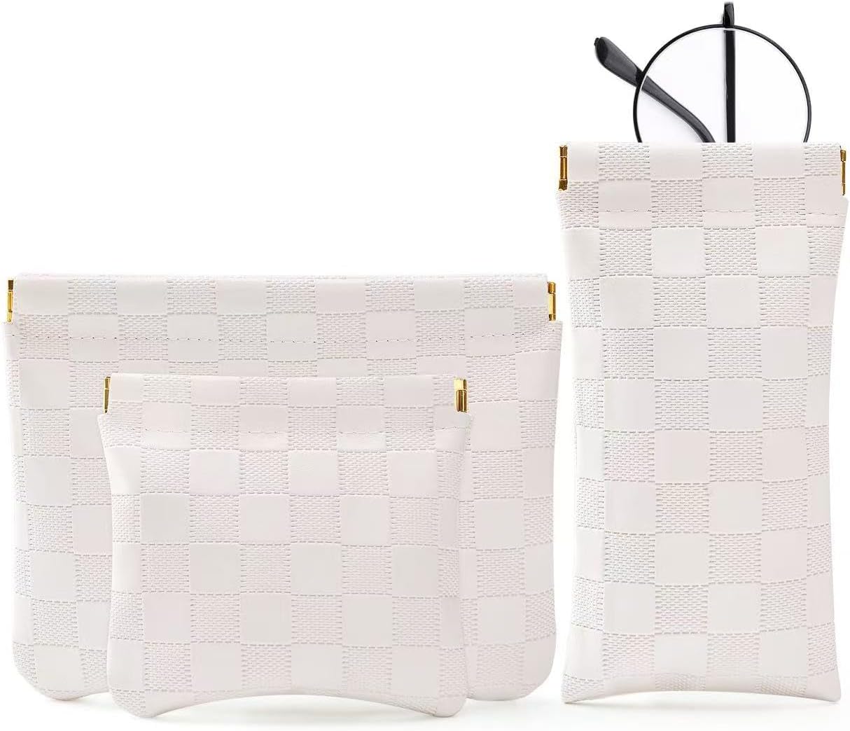 Purse Organization Set 3 Waterproof Leather Makeup Bags  Pouches