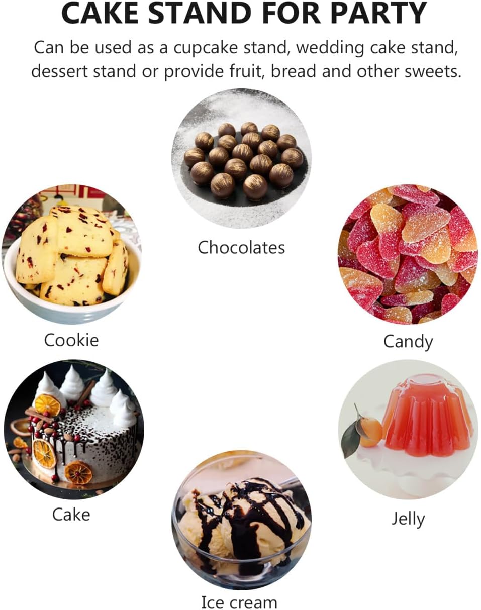 BESPORTBLE 3-Tier Black Acrylic Cake Stand Dessert Display Pastry Cupcake Holder Wedding Holiday Serving Rack for Parties and Events