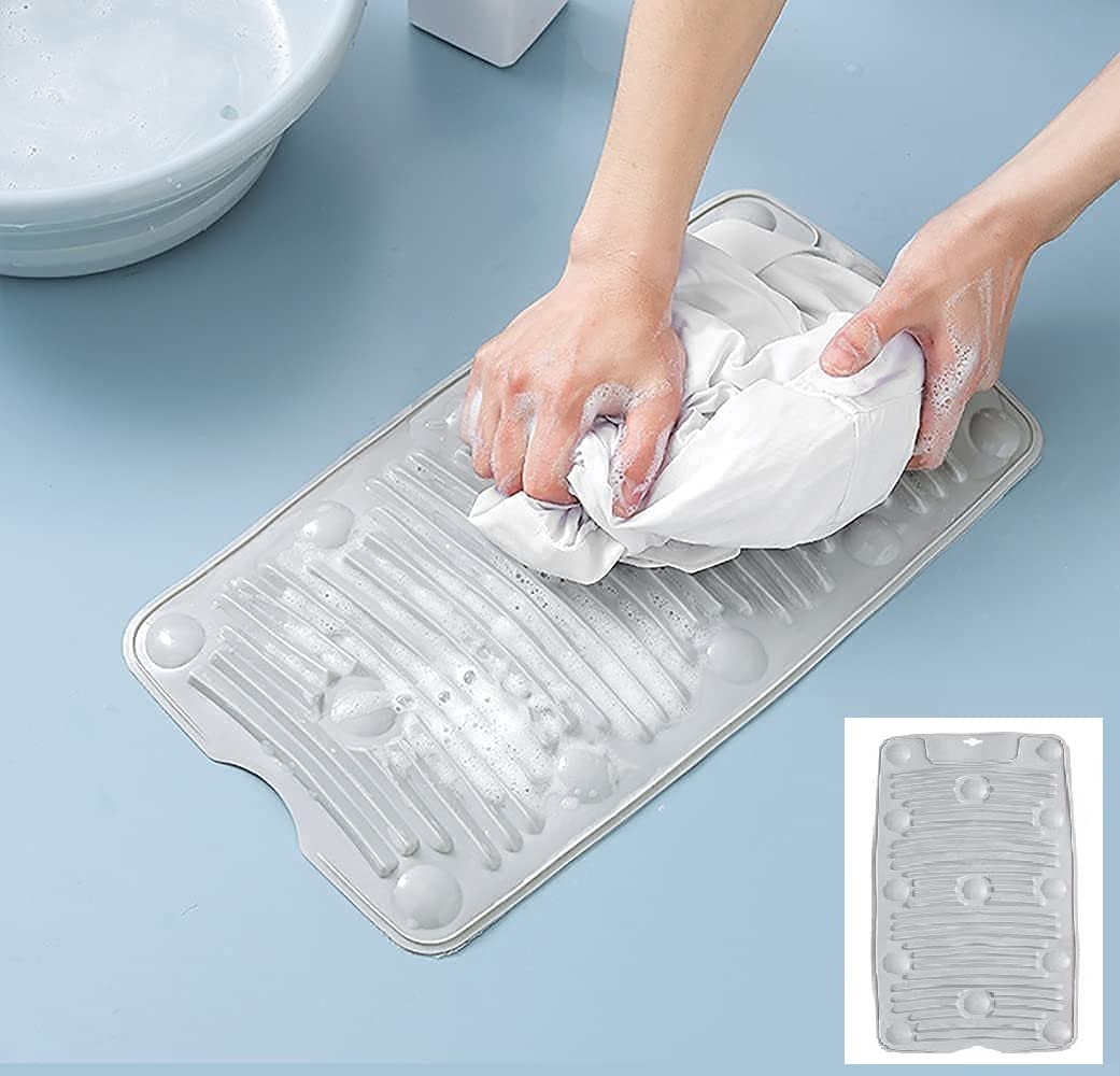 PITOXY Multipurpose Foldable Laundry Pad//Portable Silicone Household Folding Clean Board//Anti Slip Washing Cloth Cleaning Pad//Board Mat For Shoe Clothes Mop