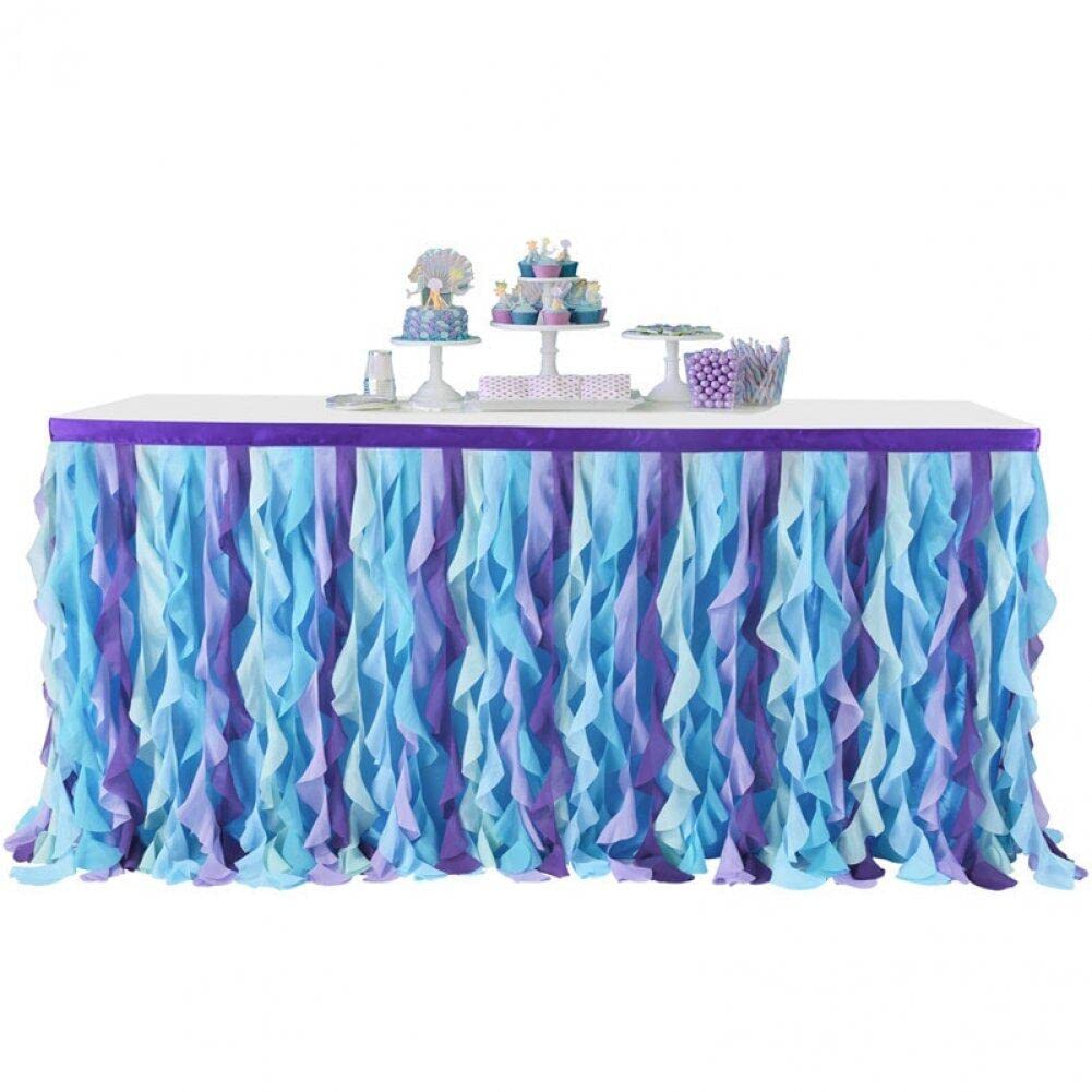 Jupe de table sirène 9 pieds avec fournitures de fête anniversaire sous la mer