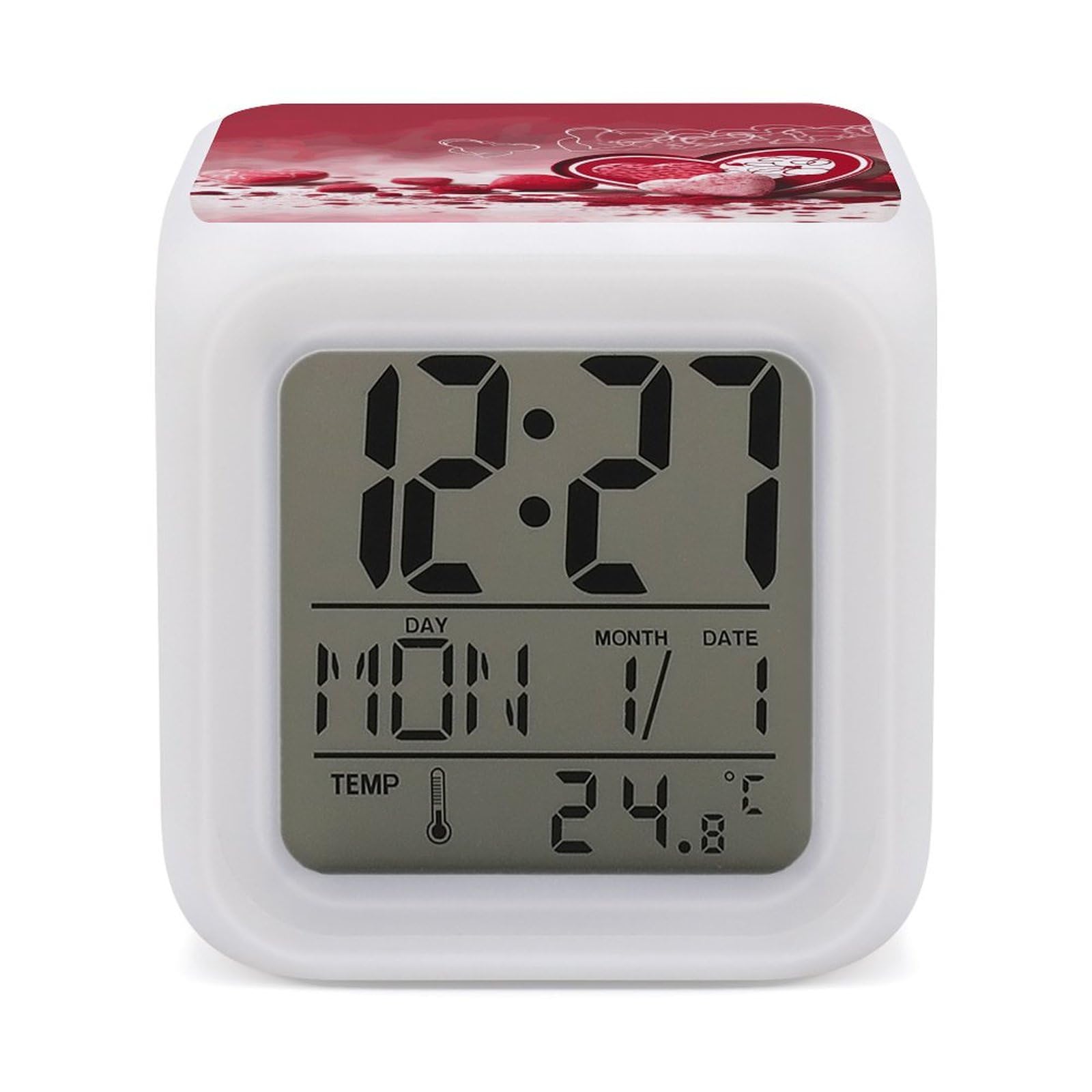 Réveil numérique matin calme horloge lumineuse pour table de chevet chambre