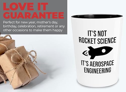 Miniatura 3 de Vaso de regalo de ingeniería aeroespacial, 1.5 onzas, no es ciencia de cohetes, aeronáutica, aviación, ingeniería aeronáutica, aeronáutica,