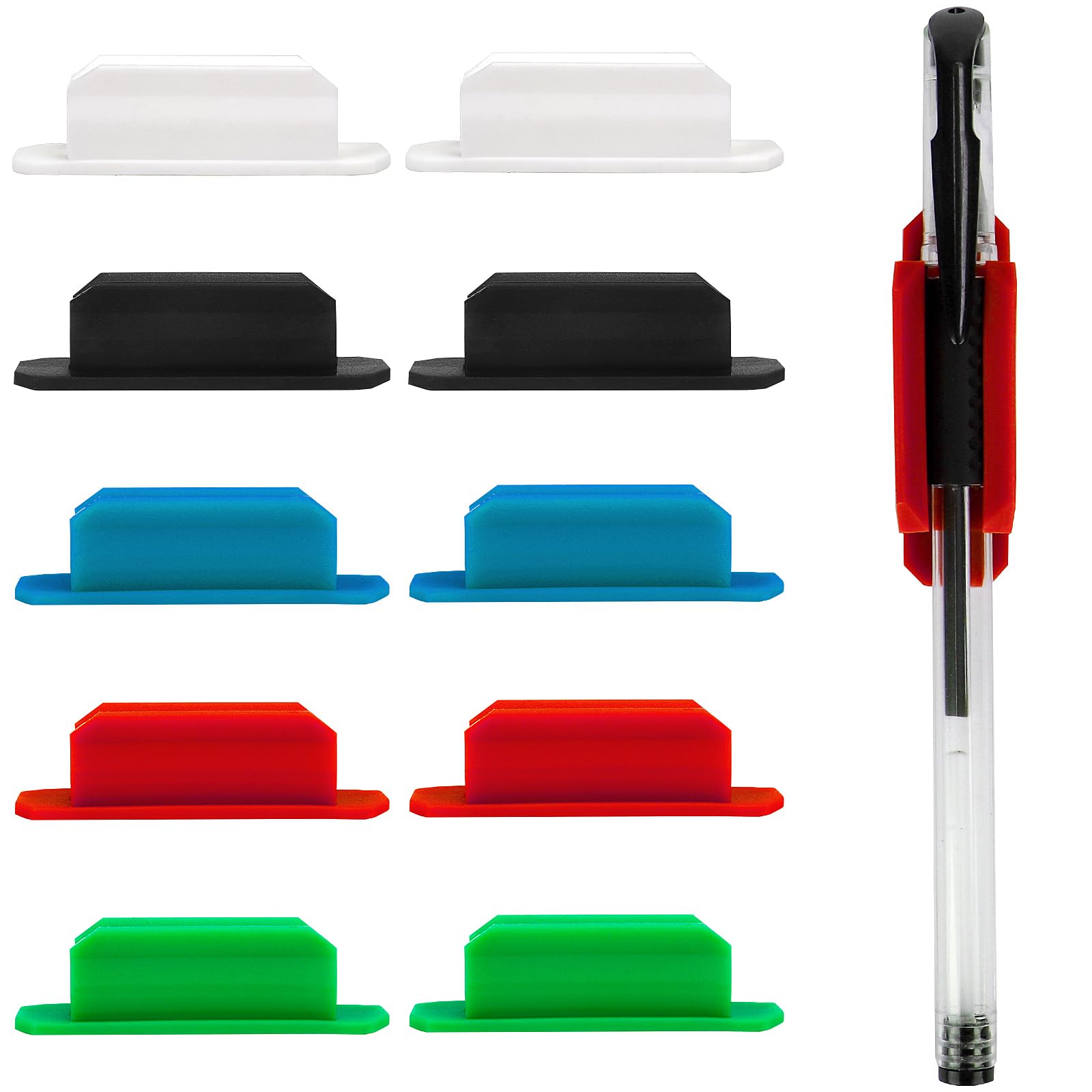 10 Stück Silikon-Stifthalter für Schreibtisch, selbstklebender Stifthalter für Klassenzimmer, Klemmbrett, Büro-Schreibtisch-Organizer, Bleistift- und Markerhalter für Klassenzimmer, Studenten, Kinder
