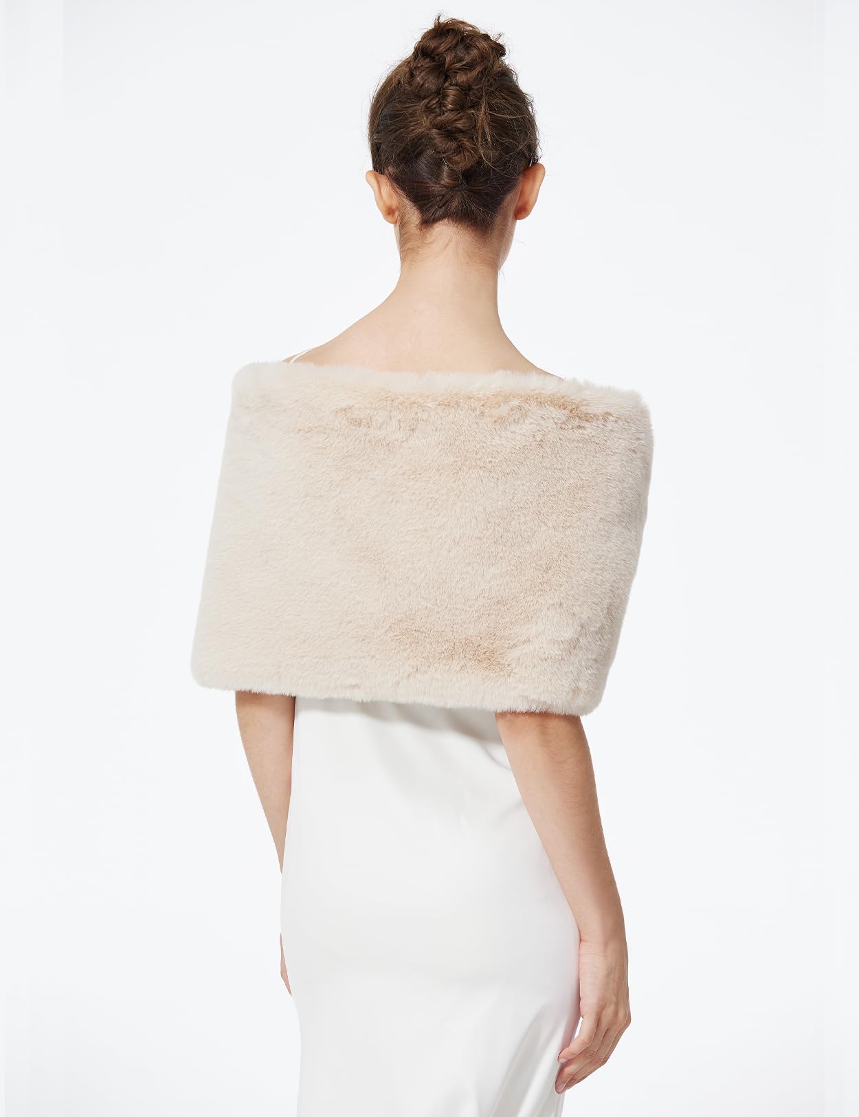 BEAUTELICATE Châle Étole en Fausse Fourrure Écharpe De Femme Mariage Hiver Autumn sur Robe de Soirée Mariée Cérémonie Fête Demoiselle d'honneur