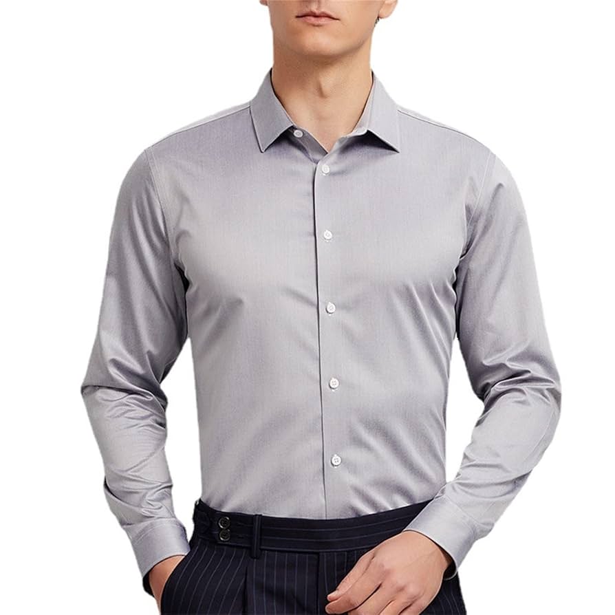 美品　Theory メンズ　長袖シャツ　グレー　定価2.5万円 256998-04.jpg