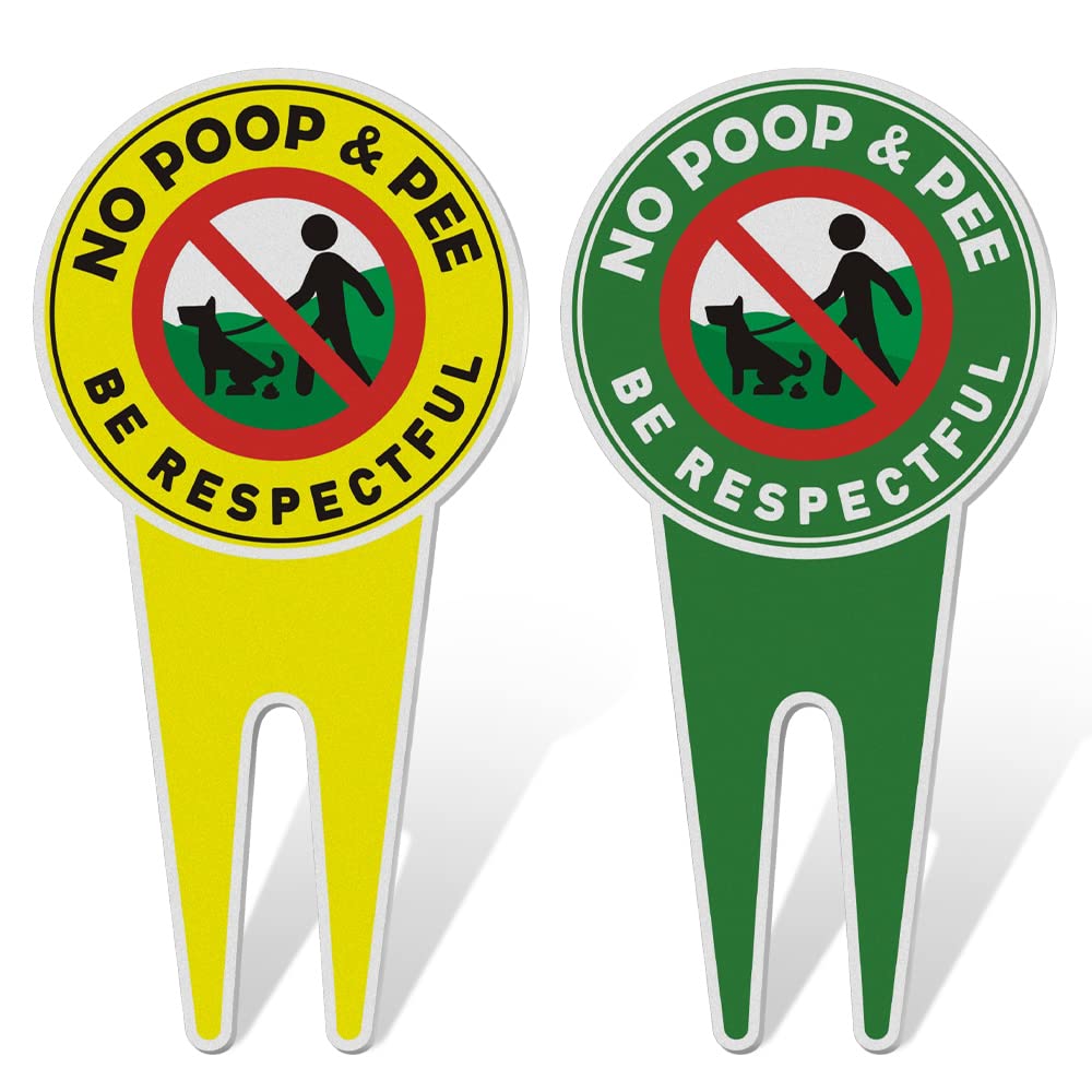 Buy 2 Pcs 30 x 15 cm Double Sided Aluminum No Dog Peeing Sign, No