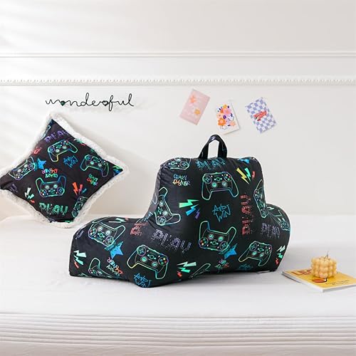 Miniatura 3 de Holawakaka Almohada de lectura con brazos, almohada de felpa con estampado de jugadores, para niños, adolescentes, chiquitas, sentadas en la cama,