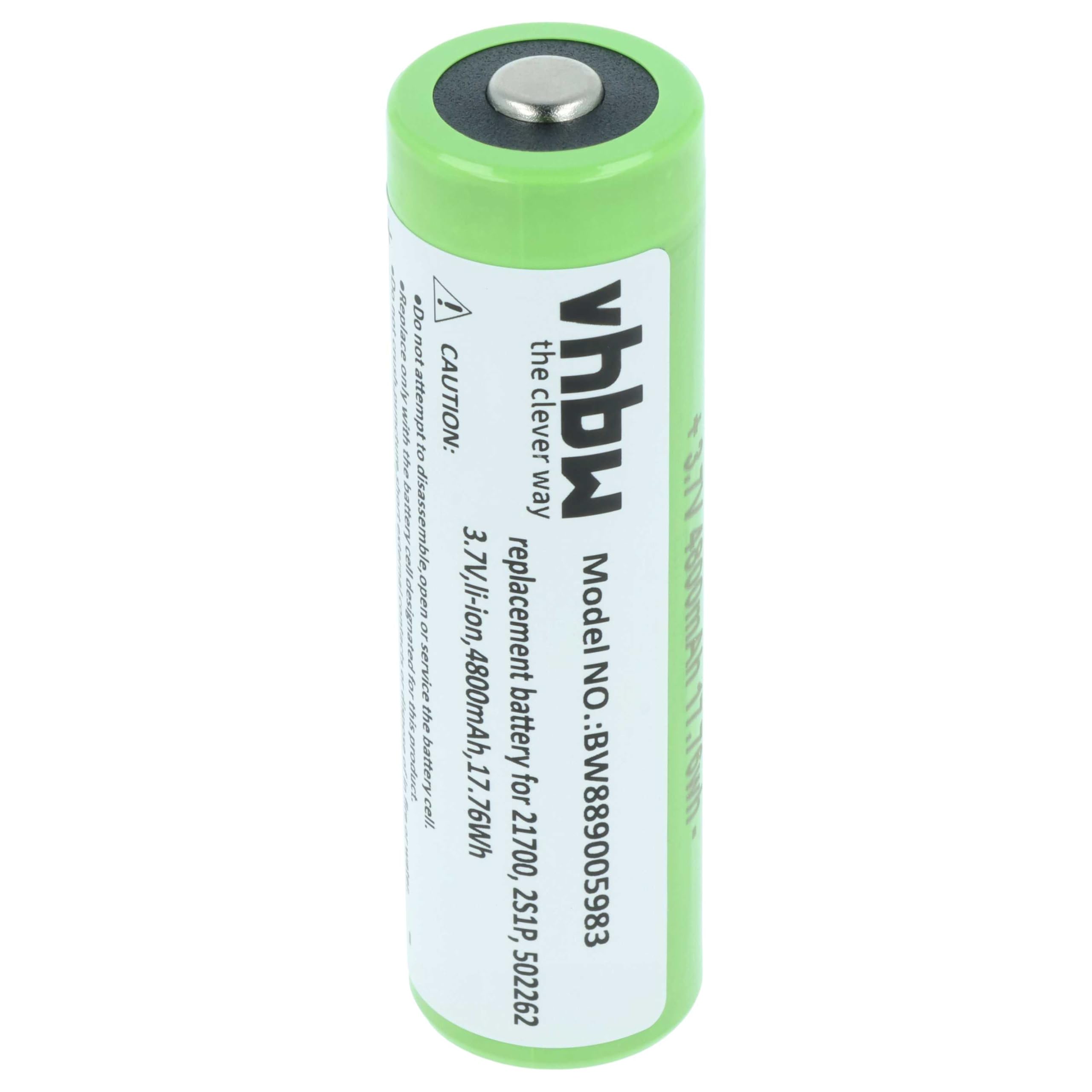 vhbw Bateria zamienna do Ledlenser 2S1P, 502262 do latarki czołowej (4800 mAh, 3,7 V, litowo-jonowa)