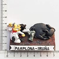 Vista 5 de Pamplona España 3D San Fermín imán para refrigerador de resina, recuerdos de viaje, decoración hecha a mano para el hogar y la cocina, colección