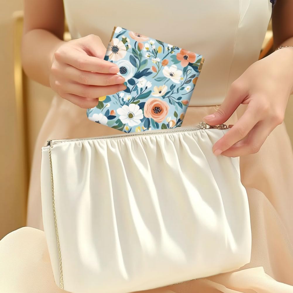 Peacoblue 4PCS Leather Squeeze Coin Purse for Women, Flower and Branch Waterproof & Durable Snap Closure Change Pouch Mini Money Wallet Bag for Daughter Wife Girl on Birthday Anniversary Best Gift - Image 5