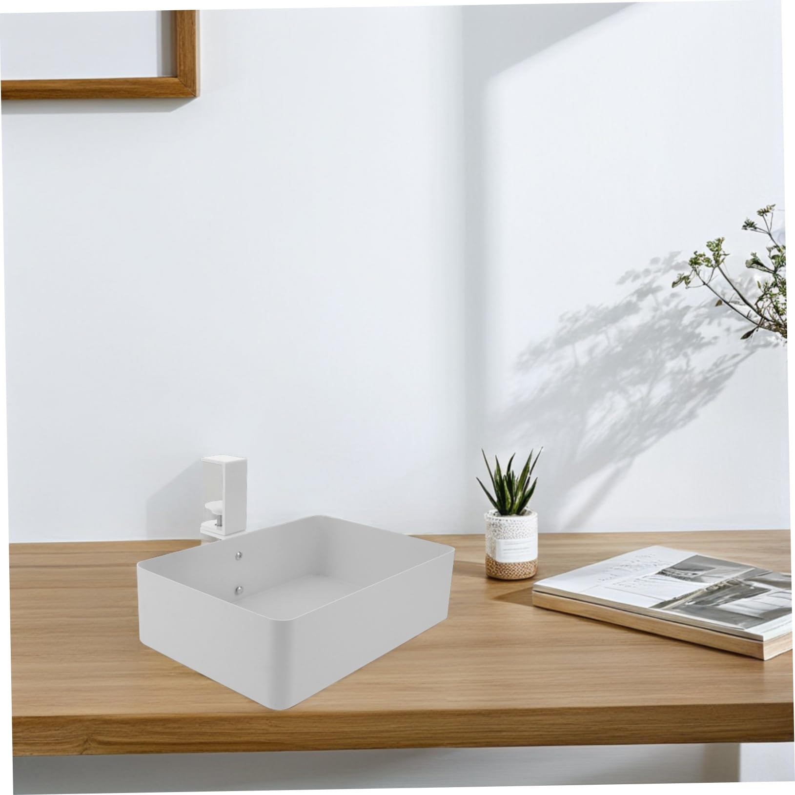 Angoily Cestino Portaoggetti in Metallo Sospeso Organizer per Piccoli Spazi Sotto la Scrivania Cestini Portaoggetti Nascosti per Cucina Bagno e Ufficio Facile da Pulire e Installare