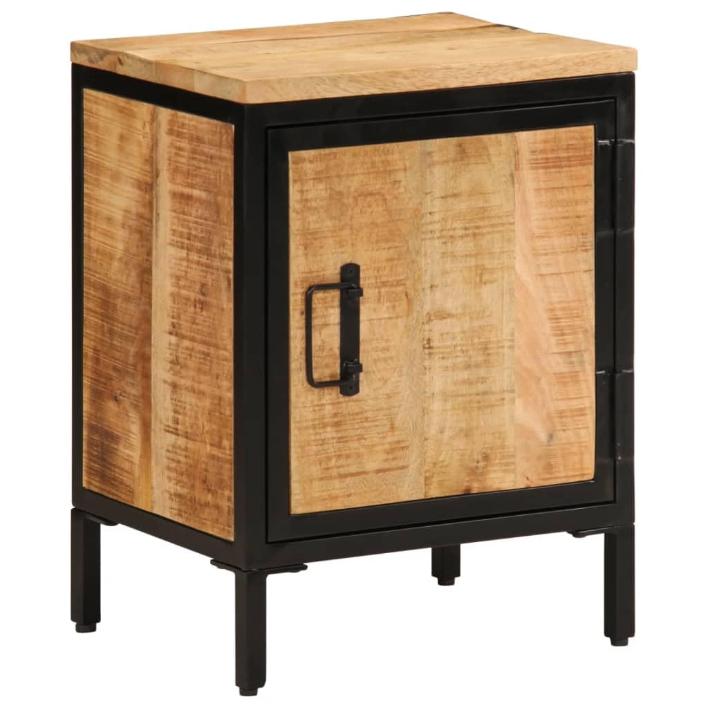 Table de chevet bois manguier massif 40x30x52,5cm table appoint chambre style industriel