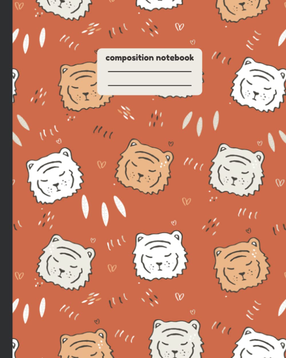 Kawaii Tiger Composition Notebook Journal : College Ruled 110 Pages: 8 x 10, Cute Tiger Stationery, Animal Print Journal, Cat School Notebook