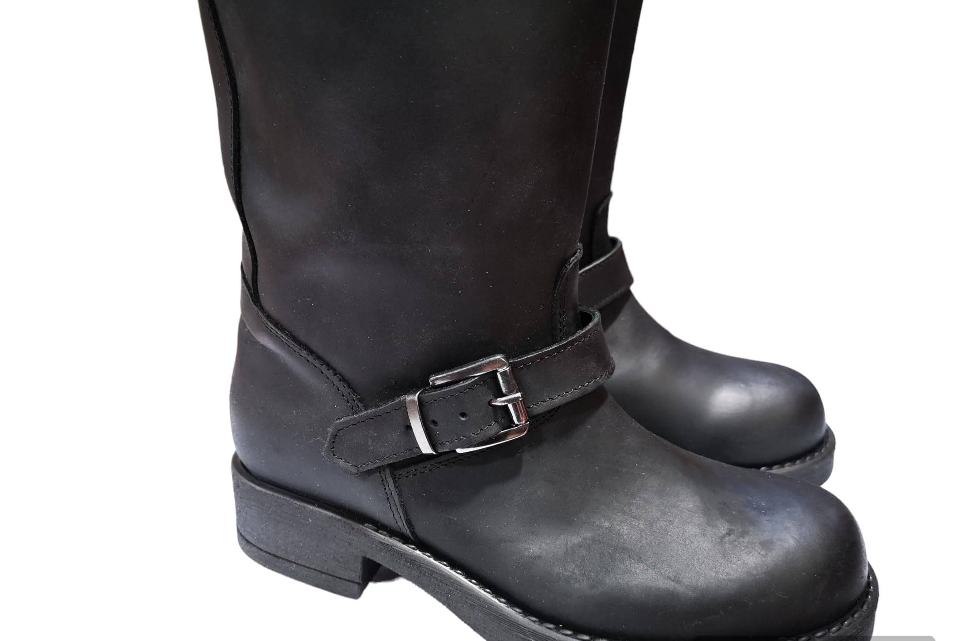 MAROS STIVALE BIKER IN VITELLO INGRASSATO NERO BUTTERO STIVALE DA DONNA E RAGAZZA FATTO A MANO IN ITALIA. NUMERAZIONE DAL 35 AL 41