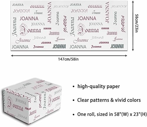 Miniatura 5 de Nombre personalizado en papel de regalo para regalo, rollo de papel de regalo personalizado con texto, regalo de envoltura personalizado, unisex,