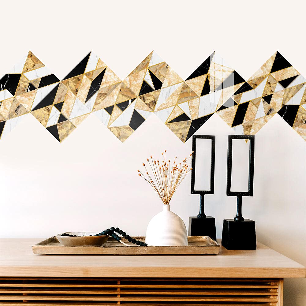 LMYSXAOZ Tile Stickers Mustard Black White Stick on Tiles PVC for Kitchen Heat Resistant Bathroom Waterproof Self Adhesive Walls Peel and Wallpaper 15x15cm