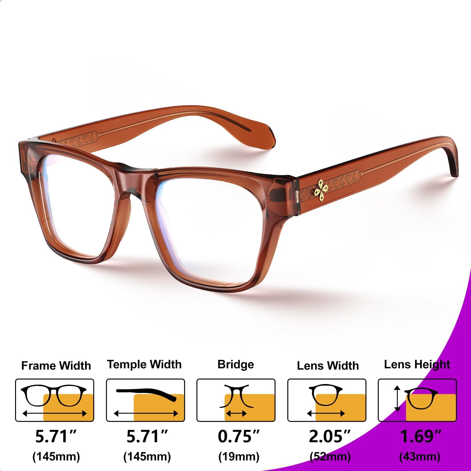 VISOONE Stylish Frame in Multiple Colors Blue Light Blocking Glasses for Men Women BONA - Image 7