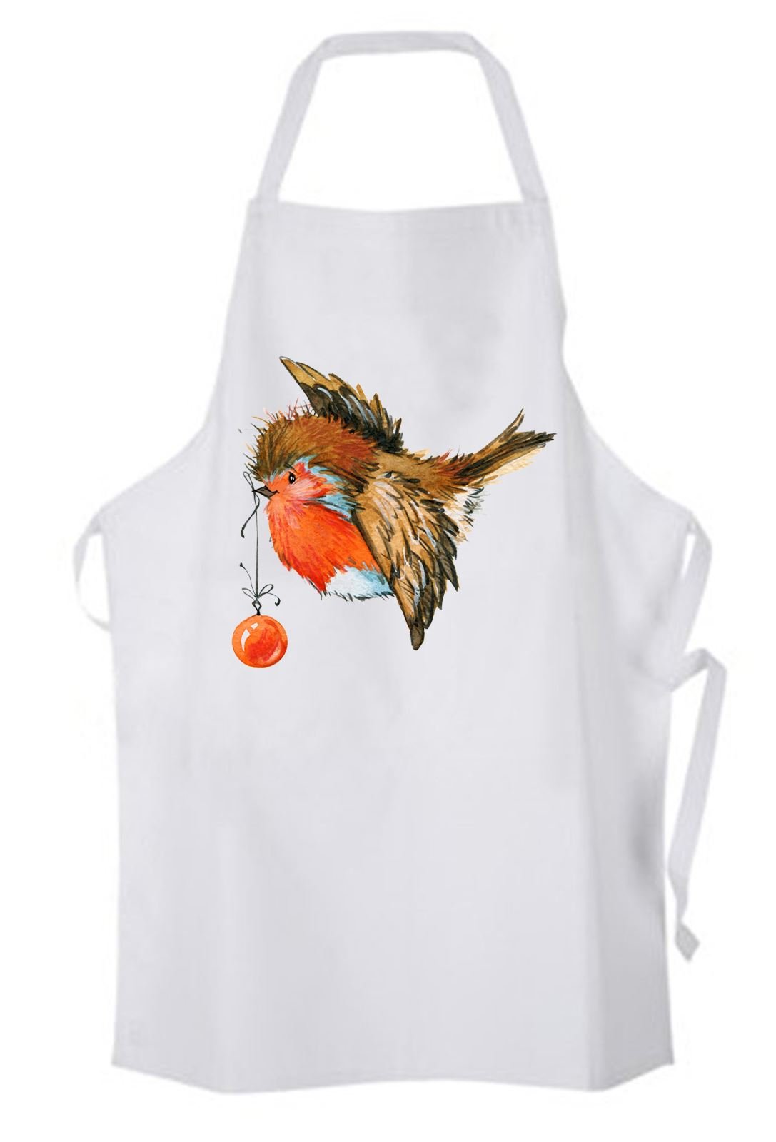Tribal T-Shirts Christmas Robin With Bauble Cute Chef's Kitchen Apron