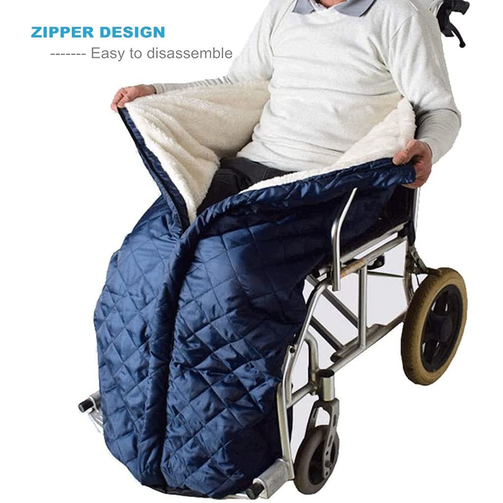 Manta impermeable para silla de ruedas, funda para silla de ruedas resistente al viento y al invierno, funda acogedora para silla de ruedas con cremallera, manta para silla de ruedas, bolsa cálid
