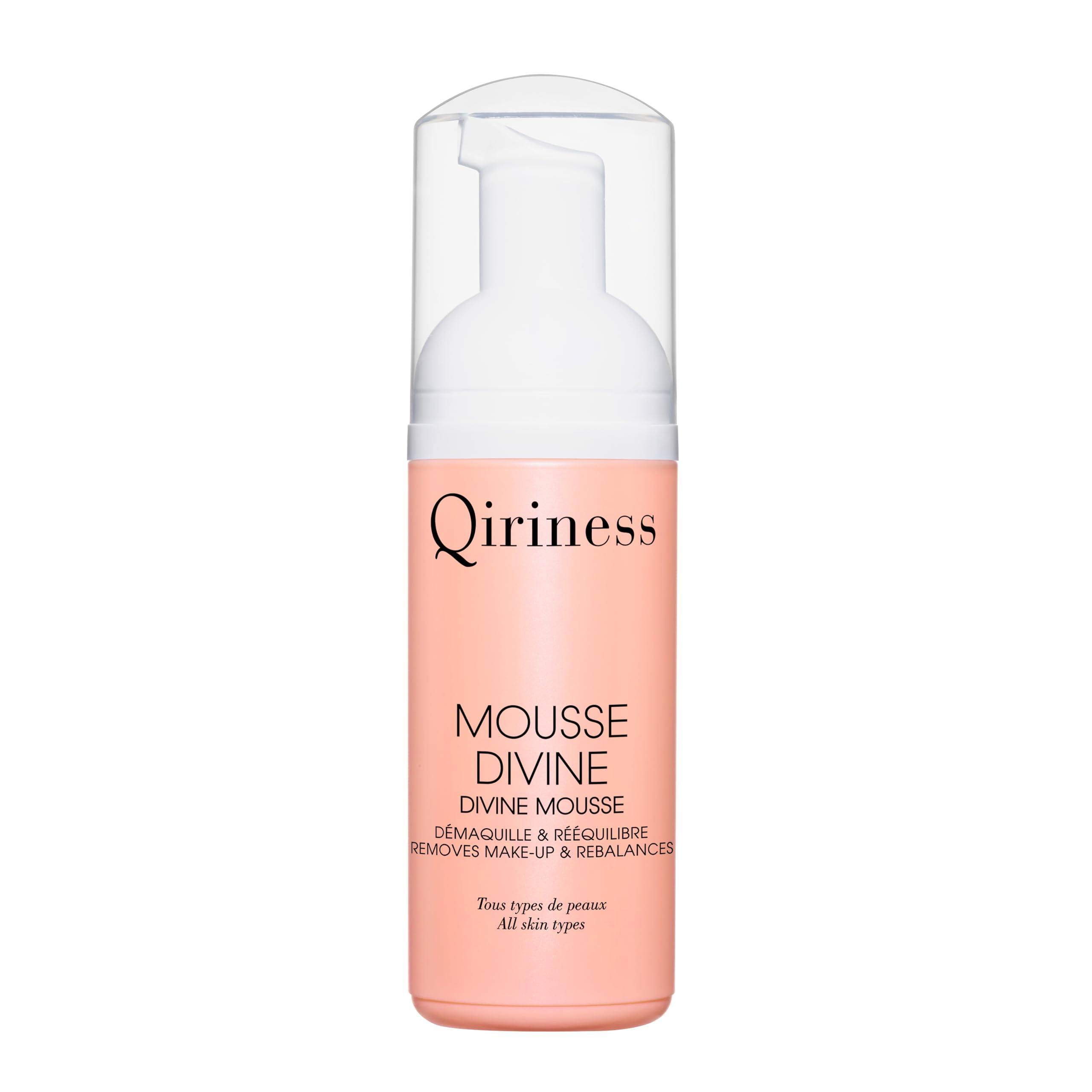 Qiriness - Mousse Nettoyante et Démaquillante Vitamine C - Mousse Divine - Pour le Visage - Tous Types de Peaux - Parfum Fruité - Texture Mousseuse Ultra-Douce - 125 ml