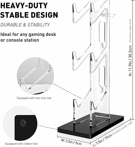 Game Controller Enhance Gaming with A 3 Tier Controller Holder & Headset Stand for PS5, PS4, Xbox ONE, Switch, STEAM. Create A Gaming Fortress.