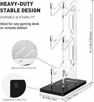 Game Controller Enhance Gaming with A 3 Tier Controller Holder & Headset Stand for PS5, PS4, Xbox ONE, Switch, STEAM. Create A Gaming Fortress.