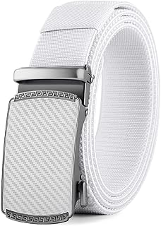 Belt Men, elastic golf belts for men, 2 Pack Nylon Ratchet Belt Mens Belts Casual, Adjustable Trim to Fit