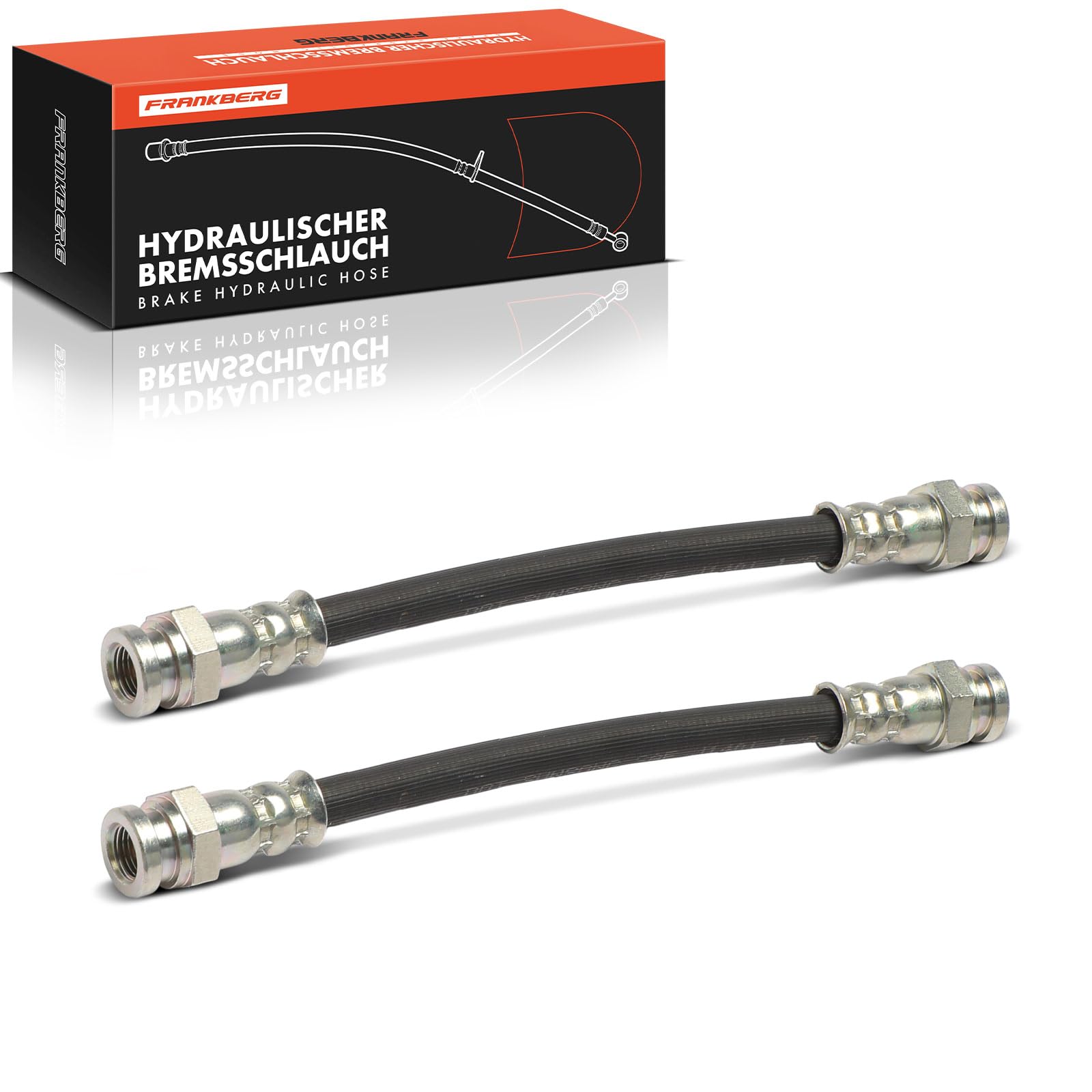 Frankberg 2x Bremsschlauch Bremsschläuche Hinten 189 mm Kompatibel mit 500 312 KA RU8 Panda 169 Panda Van 312 519 500C/595C/695C Replace# 2206946