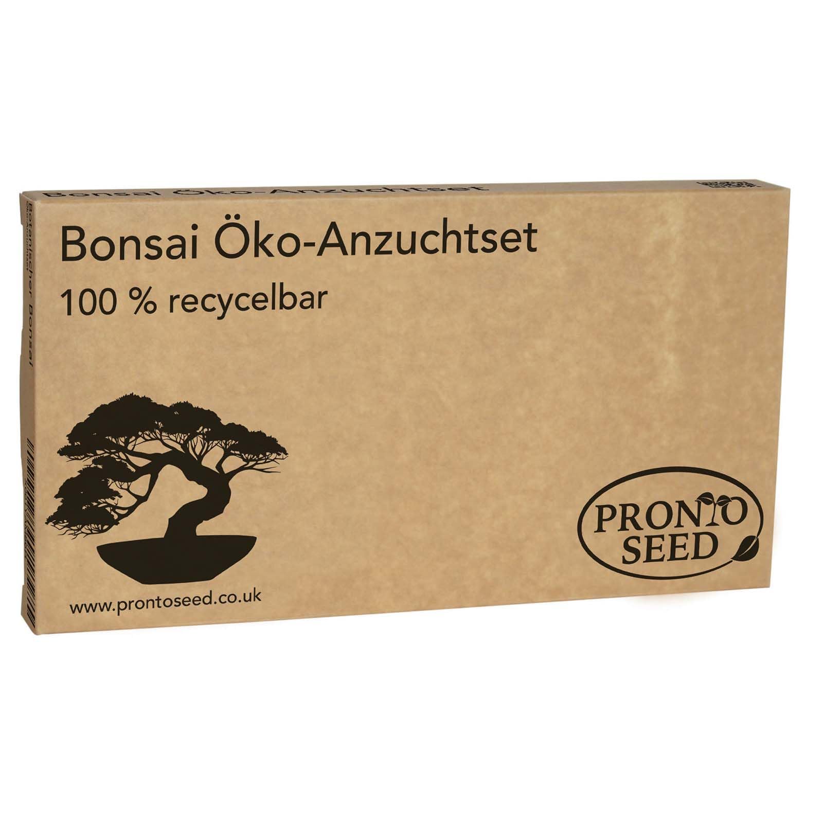 Pronto Seed – Kit zum Züchten eigener Bonsai-Bäume mit 5 Sorten Bonsai-Samen – Set für Indoor-Anzucht mit nachhaltiger Verpackung – Geschenk für Mann, Frau – anfängerfreundlich (Bonsai-Kit)