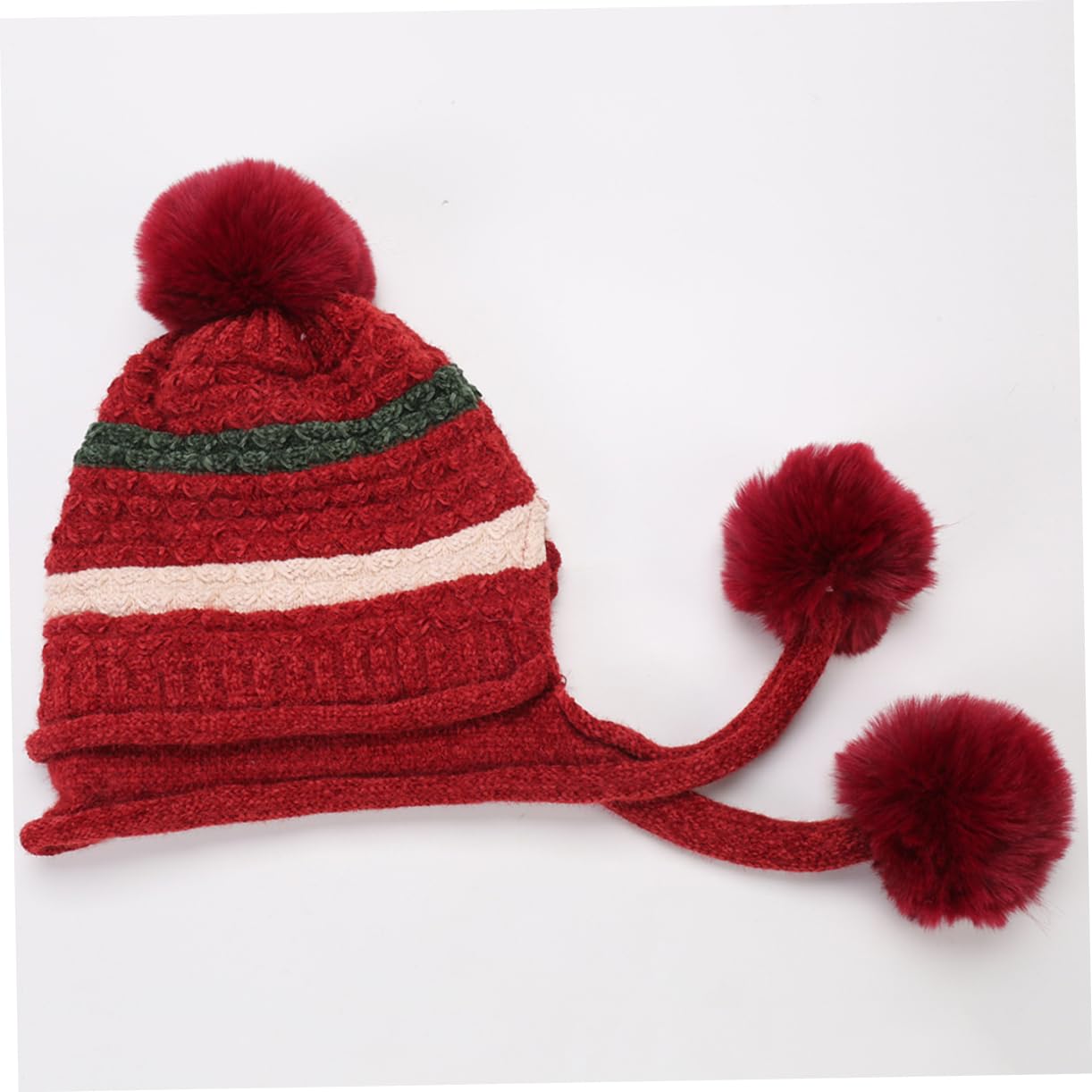 SOIMISS 2piezas Gorro De Lana Trenzado Para Mujer Pompones Sombrero Cálido y Cómodo Para Esquí y Actividades Al Aire