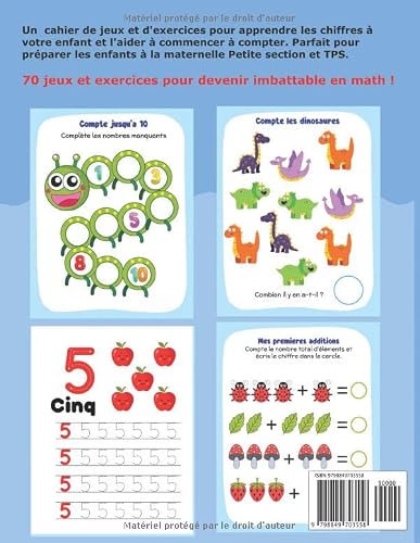 Apprendre à compter avec la méthode Montessori: Mon premier cahier de jeux éducatifs pour apprendre les chiffres - programme maternelle TPS et PS - pour enfants à partir de 3 ans – vue 2